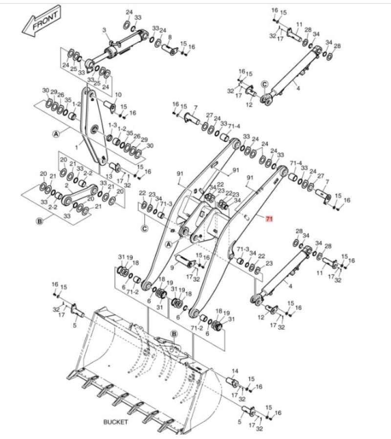 ARM ASSY LIFT 2600MM 230203-00244