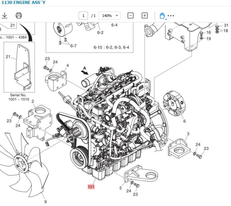 ENGINE DOOSAN ASSY COMPLETE D24NAP