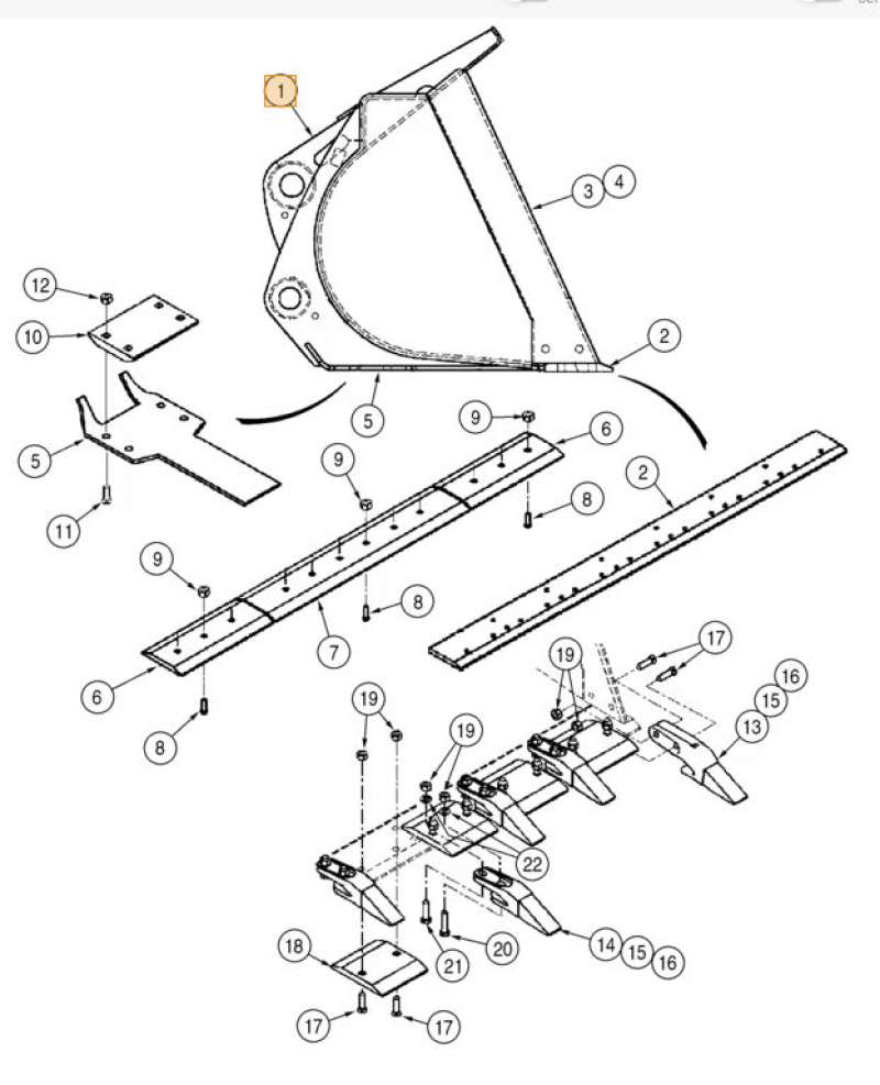 BUCKET CASE CNH 362254A1
