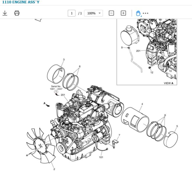 ENGINE DOOSAN ASSY 150109-00580E